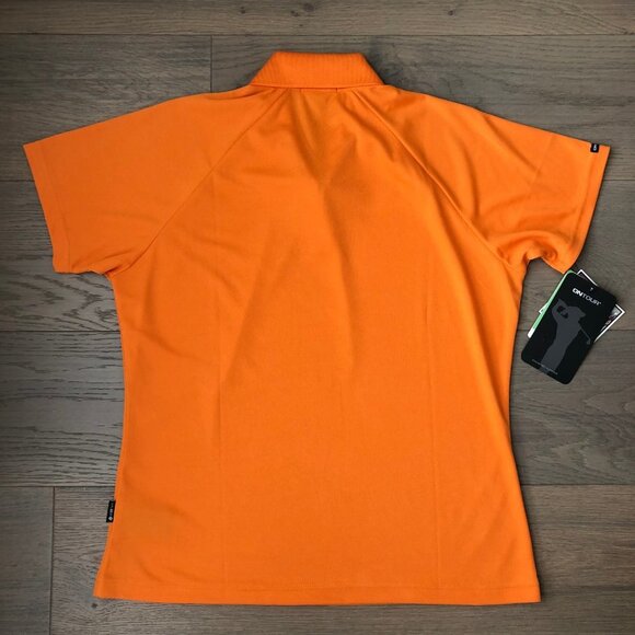 ONTOUR 300 Series WEB Tech SS 2 Button Polyester Polo Golf Shirt Orange Sz M NWT - Picture 6 of 15